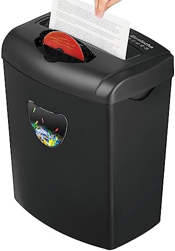 Woolsche 12-Sheet Cross Cut Paper Shredder with Large 5.55-Gallon Basket - P-4 Security, 3-Mode Shred for Cards\/CDs\/Staples\/Clips - Jam Proof System for Office (ETL Certified)