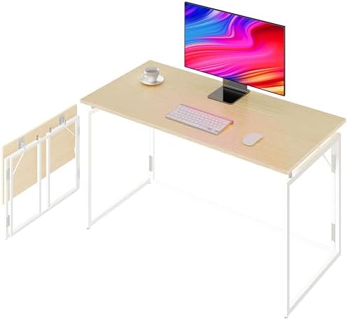 alawooder Folding Desk 30 Inch - Small Foldable Desk for Small Space Minimalist, Space Saving Collapsible Compact Desk Portable Table for Craft, Writing, Study and Work (No Assembly Required)