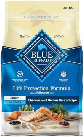Blue Buffalo Life Protection Formula Adult Dry Dog Food, Helps Build and Maintain Strong Muscles, Made with Natural Ingredients, Chicken &amp; Brown Rice Recipe, 30-lb. Bag