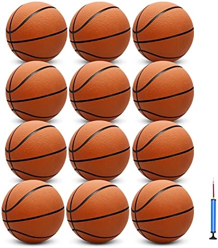 12 Pack 29.5&#34; Official Size 7 Basketball Balls Inflatable with Pump for Men for Outdoor, Indoor or Training，Mens Basketball，Adult Basketball（Orange