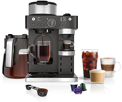 Ninja Espresso &amp; Coffee Maker &amp; Barista System, 3 Espresso Brew Styles, Single-Serve Coffee &amp; Nespresso Capsule Compatible, Built-in Frother, Espresso, Cappuccino &amp; Latte Maker, Black,