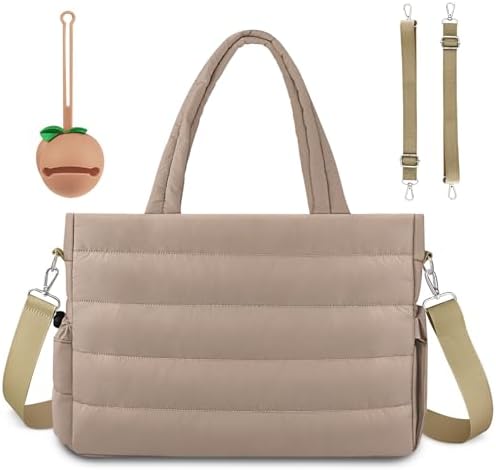 KUBYA Diaper Bag Tote, Baby Diaper Tote Bags Crossbody Hospital Bag Travel Large Mommy Bag, with Silicone Pacifier Case