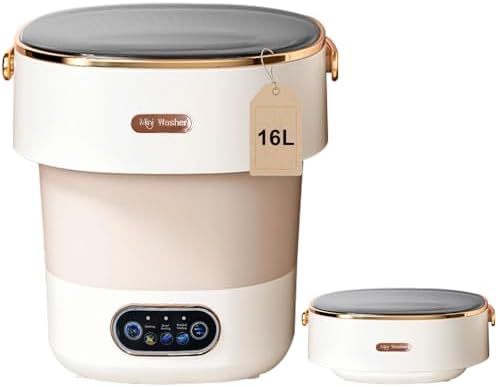 Portable Washing Machine,Mini Washer 16L Upgraded With Spin Basket,Small Clothes Folding Washing Machine Of Underwear, Baby And Small Clothes,Suitable For Home Apartments Dormitories, Hotels Khaki