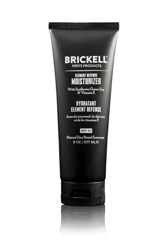 Brickell Men&#39;s Element Defense SPF45 Moisturizer for Men, Natural &amp; Organic, Zinc Oxide Mineral Sunscreen, Hydrates and Protects Skin Against UVA\/UVB Rays, 8 Ounce, Unscented