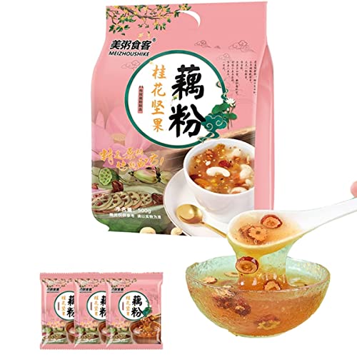 Sweet scented osmanthus, nut and lotus root powder soup17.63oz\/500g Instant nutritious breakfast(35.5g*14 bags) Fast food porridge 桂花坚果藕粉