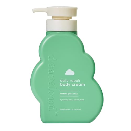 dearcloud Daily Repair Body Cream \u2013 Matcha Green Tea \u2013 Vitamin E &amp; Hyaluronic acid - Korean Moisturizer &amp; Body Lotion for Dry Skin (16 fl oz)