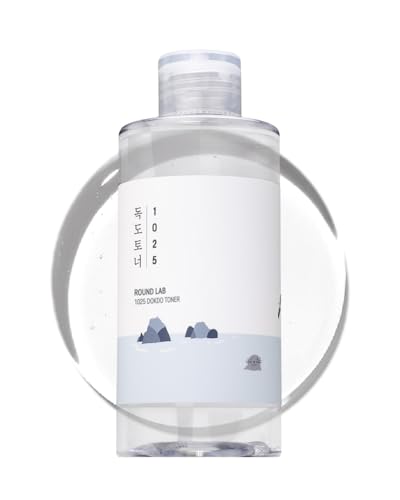 ROUND LAB 1025 Dokdo Toner 6.76 Fl Oz, Oil Control and Reduces Excess Sebum, Gentle Exfoliating Facial Toner, Deep Sea Water for Moisturization, Soft Finish Without Stickiness, Korean Skin Care