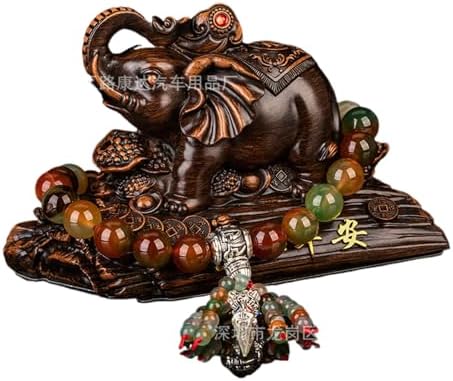 Noxozoqm New Car Decoration Chinese Feng Shui Resin Wealth and Influence. Car Interior Decoration Recruitment Financial Insurance Safety Crafts Elephant Number Truck carried Decoration Supplies -1773