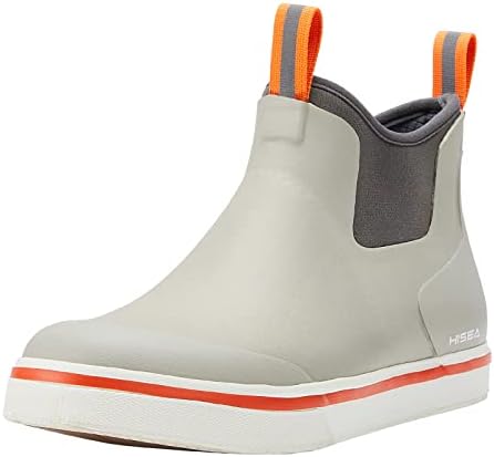 HISEA Men&#39;s Deck Rain Boots Saltwater Fishing Booties Waterproof Ankle Rain Boots with High Traction