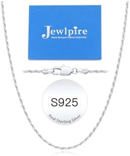 Jewlpire Italian 2mm Rope Chain 925 Sterling Silver Chain Necklace for Women Men, 14K Plated Gold Chain for Women Sturdy Women&#39;s Chain Necklaces, 16 18 20 22 24 26 Inch
