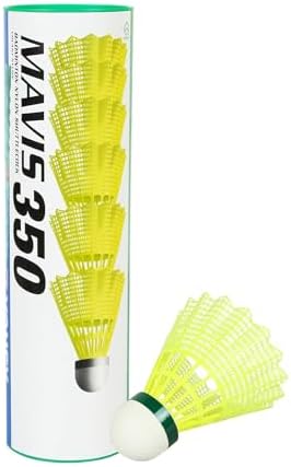 YONEX Mavis 350 Nylon Badminton Shuttlecocks (Yellow, Slow Speed)  Durable Performance