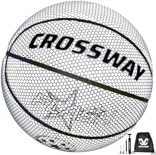 MAIBOLE Holographic Reflective Glow Basketball - Indoor Outdoor Basketball Gift Size 7 6 5