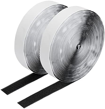 41Ft x 1 Inch Self Adhesive Strips, Heavy Duty Strong Back Sticky Fastening Tape,Nylon Fabric Fastener Mounting Tapes for Sewing, Crafting,DIY- Indoor or Outdoor Use (Black)