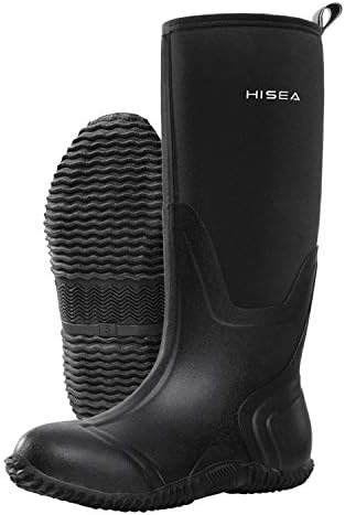 HISEA Women&#39;s Rain Boots, Knee High Rubber Boots Waterproof Insulated Neoprene Mud Boots, Anti-Slip Outdoor Work Boots for Hunting Gardening Farming Yard Working, Size 6-11