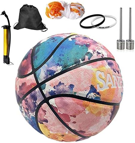 admecoo Men\/Women&#39;s Basketball Size 6\/7 - College Basketball 28.5&#34; with Pump for Indoor and Outdoor - Official Size and Weight - For Women, Girls, Boys and Youth