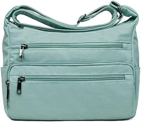 VOLGANIK ROCK RFID Purses for Women Fabric Nylon Multi Pocket Crossbody Bag Ladies Travel Handbag