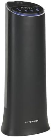 Pure Guardian Ultrasonic Cool Mist Humidifier, 100 Hour Run Time, 1.5 Gallon Tank, 440 Sq. Ft. Coverage, Medium Rooms, Quiet, Filter Free, Black, H3200BAR