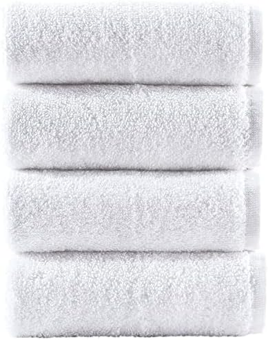 Washcloth Linen Set Premium Original Turkish Cotton, Hotel Quality for Maximum Softness &amp; Absorbency Face Towels for Hand, Kitchen &amp; Cleaning (White Washcloths Set)