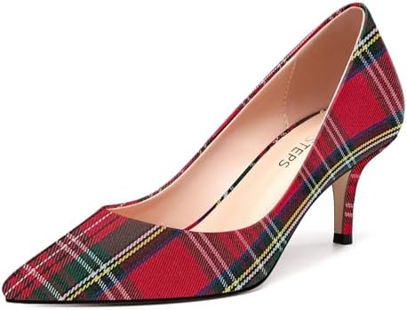 MOVINSTEPS Closed Pointed Toe Low Heels Pumps for Women Comfortable Classic Wedding Business Dressy Shoes 2.5 Inch