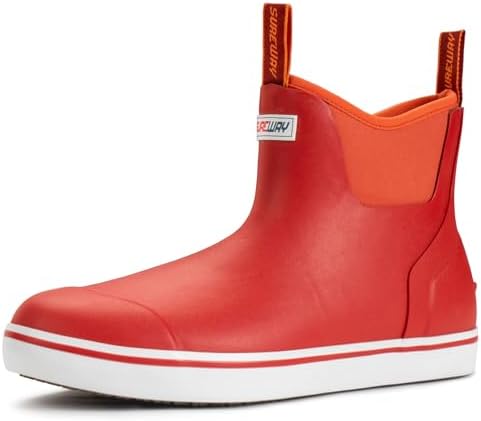 SUREWAY Women&#39;s Ankle Fishing Deck Boots for Women,Short Waterproof Neoprene Rubber Rain Boots,Lightweight Garden Work Shoes for Women,Upgraded Slip Resistant,Durable Comfortable