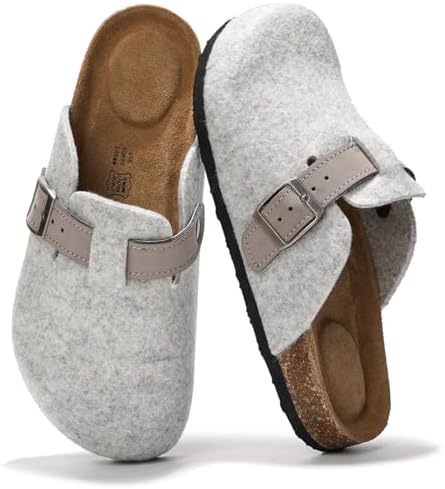 Project Cloud Genuine Leather Footbed Clogs for Women - Memory Foam Arch Support Slippers for Women - Trendy Slip-ons Women&#39;s Mules &amp; Clogs Sandals (Benton)