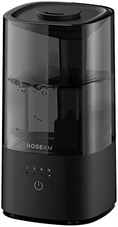ROSEKM Humidifiers for Bedroom, 2.0L Cool Mist Humidifier for Home Plant and Baby Nursery, Quiet Ultrasonic Humidifier with 360° Nozzle, Auto Shut-Off, Filterless, Black