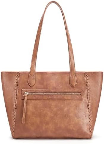 Missnine Tote Bag for Women, PU Leather Ladies Purses, Top-Handle Satchel Handbags with Braided Design for Work, Travel