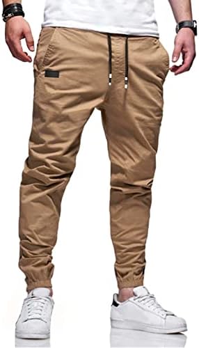 Bilitry Men Joggers Chino Cargo Pants Hiking Outdoor Recreation Pants Twill Fitness Track Jogging Pants Casual Cotton Pants