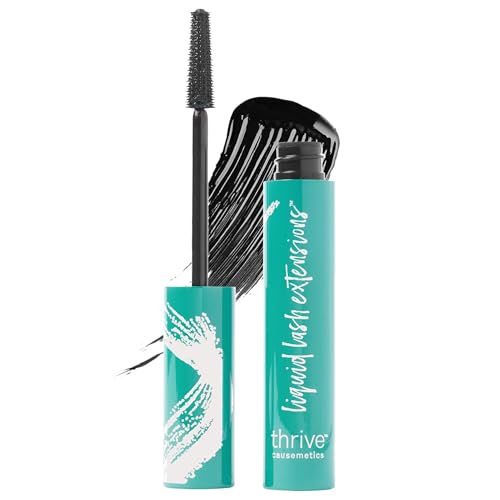 Thrive Causemetics Liquid Lash Extensions Mascara, Tubing Thrive Mascara Lengthening, Volumizing &amp; Curling, Smudge Proof, Washable, No Clumping or Flaking, Vegan &amp; Cruelty Free, Brynn (Rich Bl
