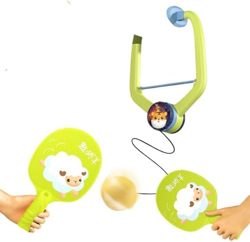 KBBYT Hanging Table Tennis Exercise Machine Neck and Back Massager Indoor Parent Child Sensory Integration Tool Float Rebound Self Playing Hand Eye Coordination Home, Office Body Electric Massagers