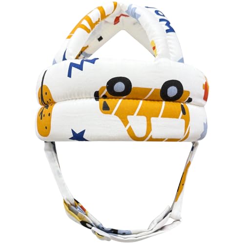 Baby Safety Helmet Adjustable for Walking Crawling, Baby Head Protector No Bumps and Cotton Soft Cushion Toddler Kids Breathable Ultra-Lightweight