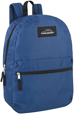 Trailmaker Classic 43.18cm Backpack with Adjustable Padded Shoulder Straps, Navy Blue, One Size, Soft
