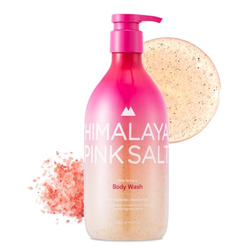HIMALAYA PINKSALT Daily Scrub &amp; Body Wash - Exfoliating Body Scrub, Dead Sea Salt &amp; Himalayan Pink Salt, Natural Moisturizing Bodywash, Retinol &amp; Hyaluronic Acid Shower Gel, Korean Skincar