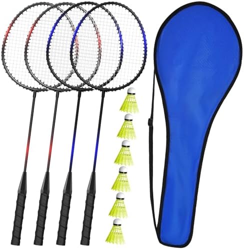 KH Badminton Rackets Set of 2 4 6 for Adults Kids,Beach Lawn Backyard Game Outdoor Sports,Racquets,Shuttlecocks &amp; Carry Bag Included