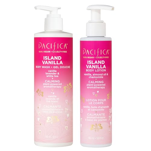 Pacifica Island Vanilla Body Care Set \u2013 Body Wash &amp; Body Lotion Duo for Dry Skin, Nourishing Vanilla Bath Set, Moisturizing Sulfate-Free Cleanser and Hydrating Lotion, Vegan &amp; Cruelty-Fre