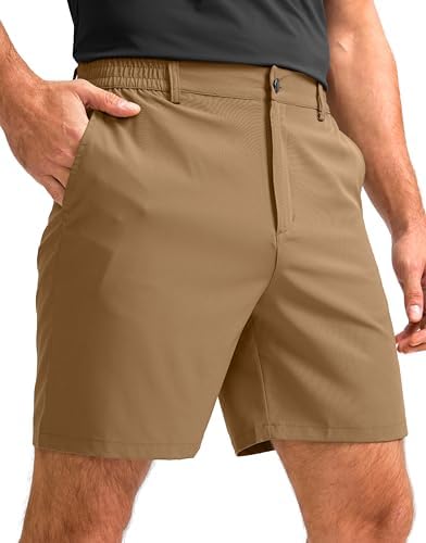 Men&#39;s Casual Shorts 7&#34; Lightweight Golf Shorts for Men Stretch with 3 Pockets Quick Dry Breathable Work Shorts
